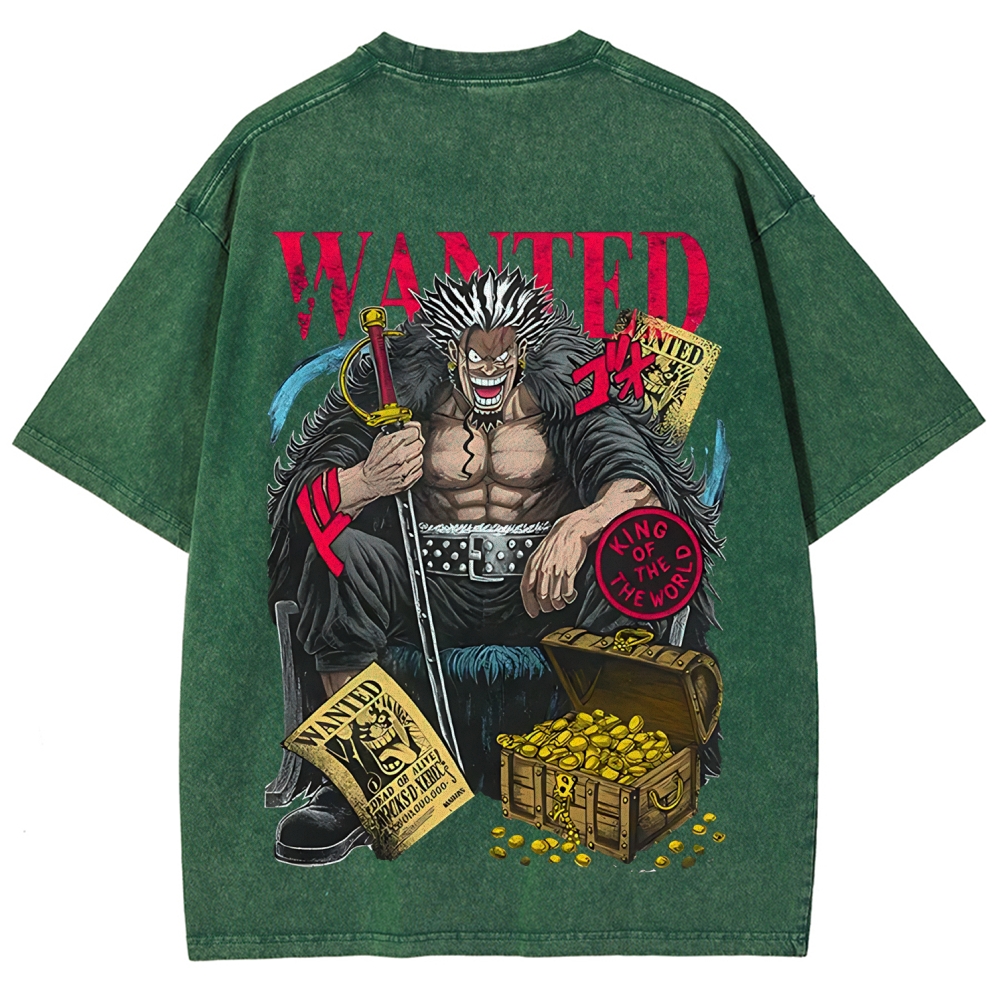 One Piece Rocks D. Xebec Printed Unisex Washed T-Shirt