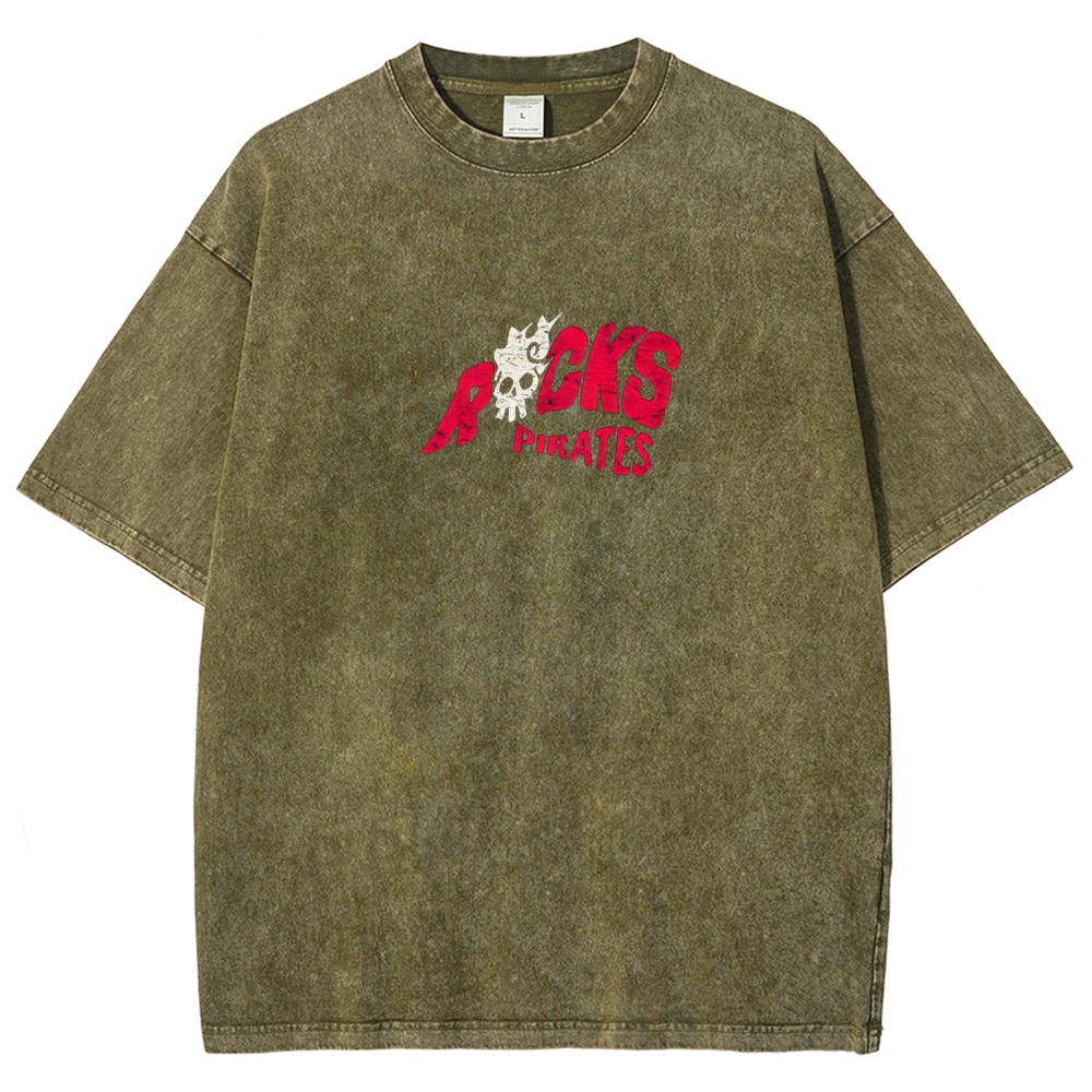 One Piece Rocks D. Xebec Printed Unisex Washed T-Shirt