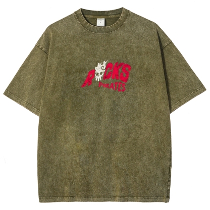One Piece Rocks D. Xebec Printed Unisex Washed T-Shirt