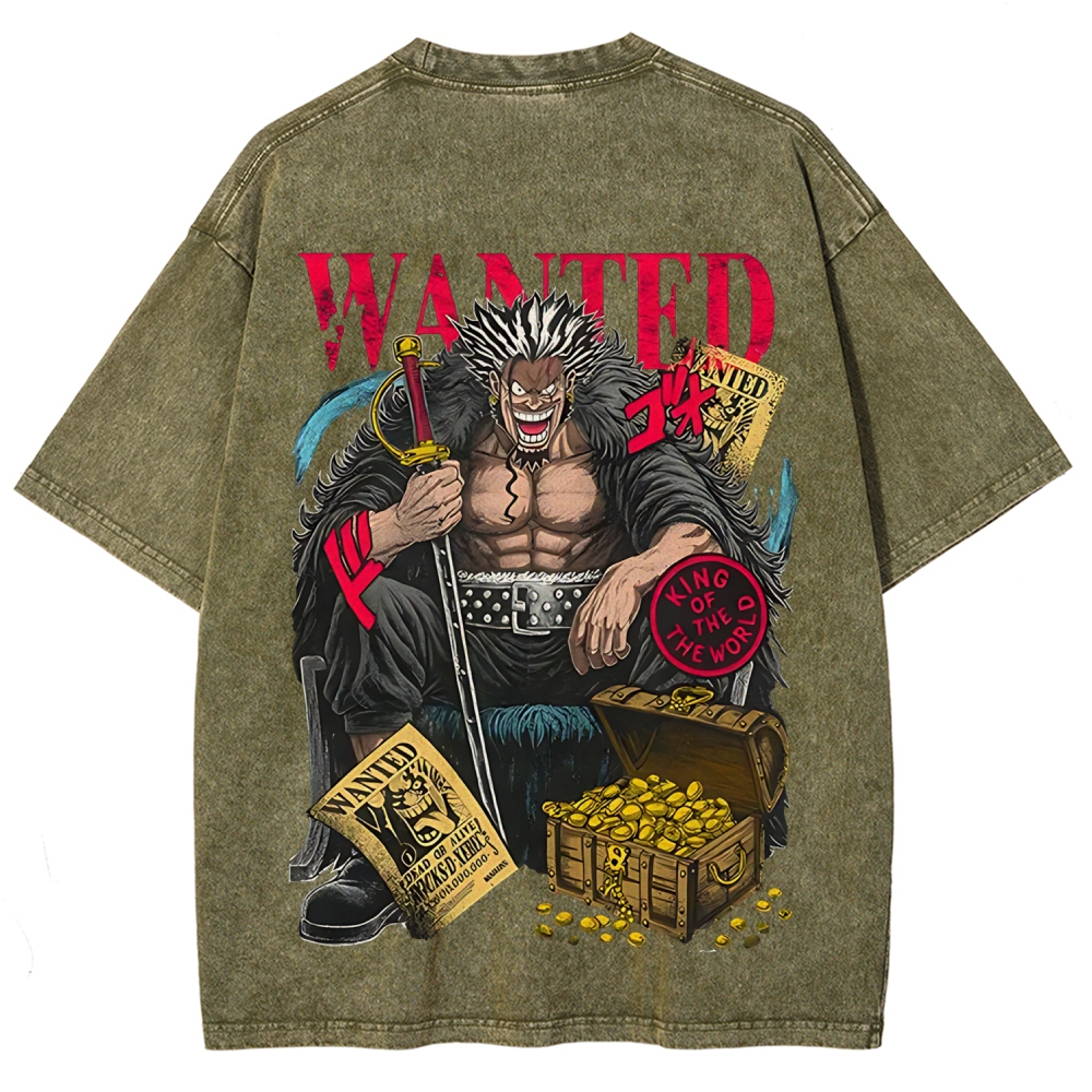One Piece Rocks D. Xebec Printed Unisex Washed T-Shirt