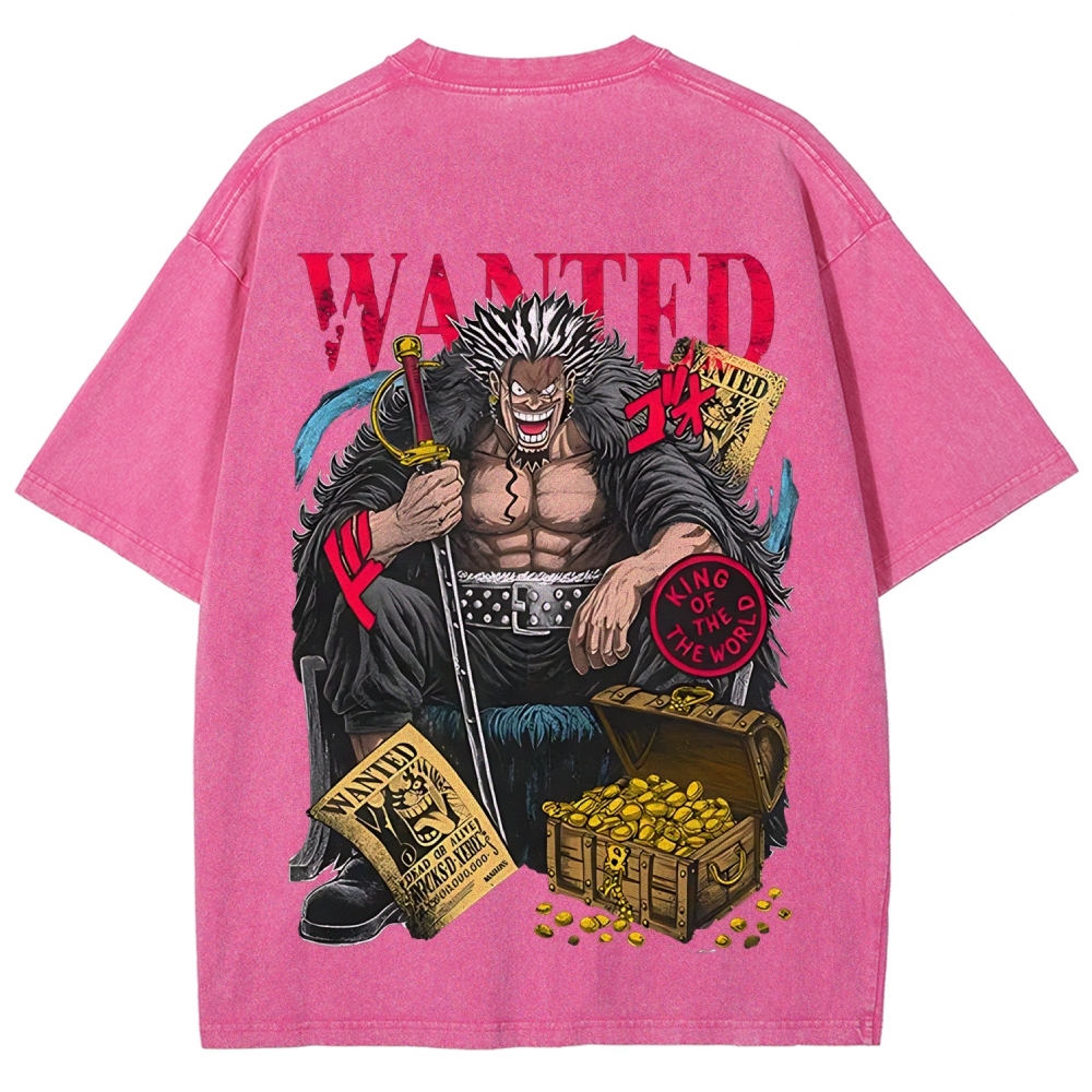 One Piece Rocks D. Xebec Printed Unisex Washed T-Shirt