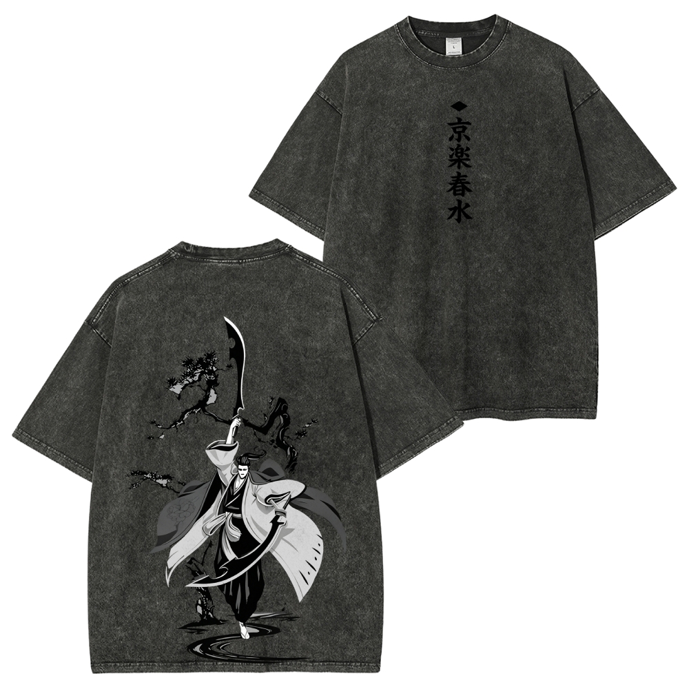 Bleach Shunsui Kyōraku Printed Unisex Washed T-Shirt