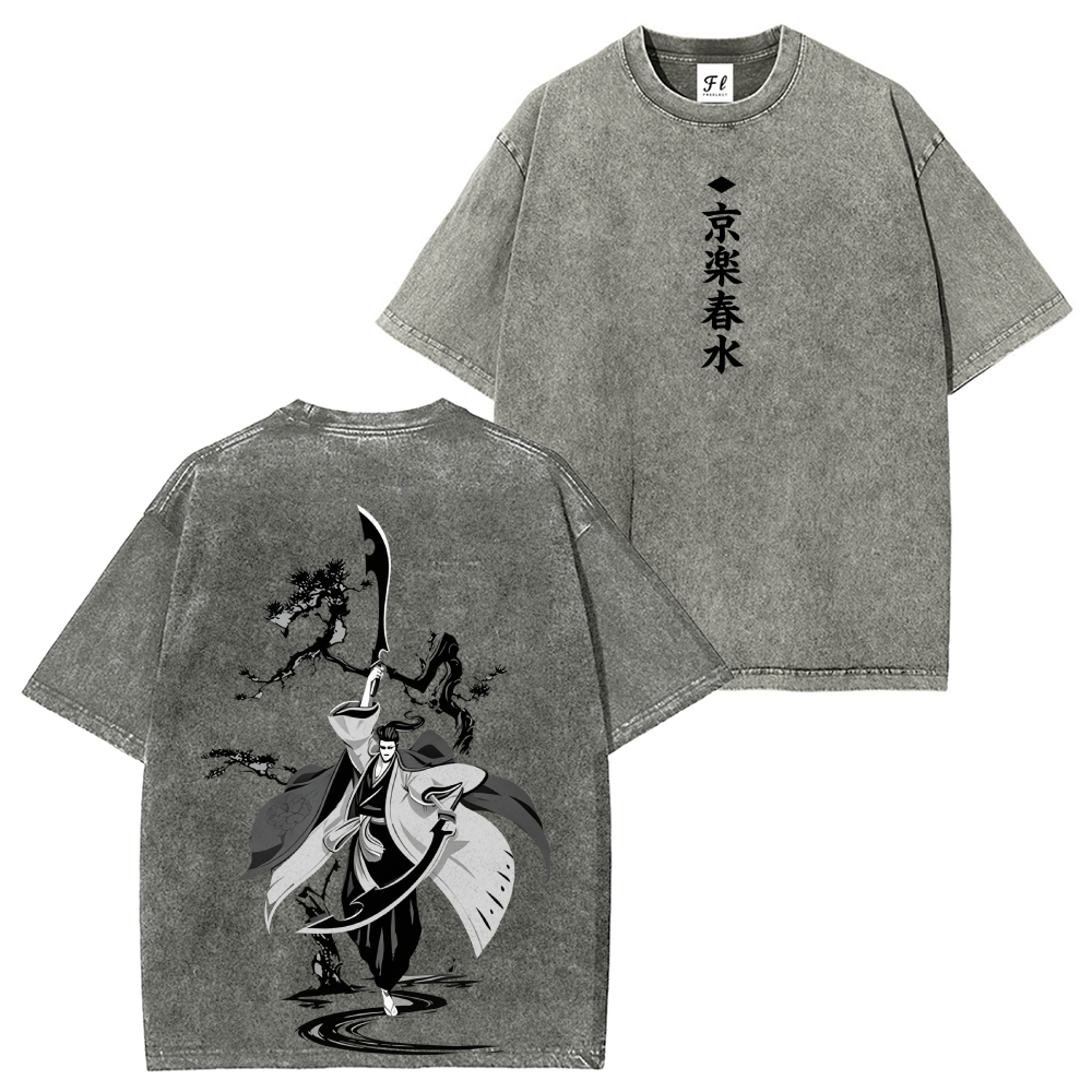 Bleach Shunsui Kyōraku Printed Unisex Washed T-Shirt