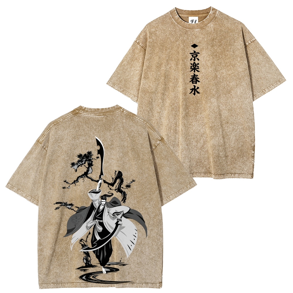 Bleach Shunsui Kyōraku Printed Unisex Washed T-Shirt