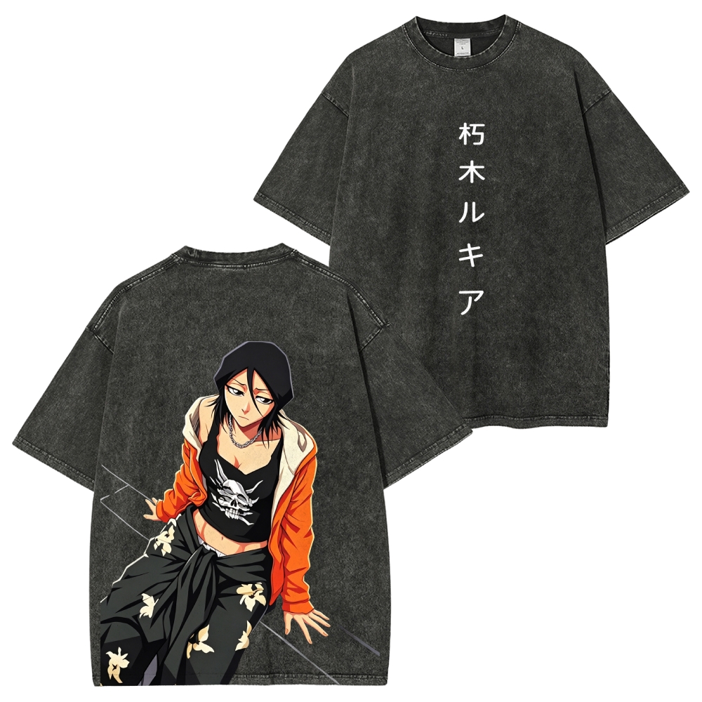 Rukia Kuchiki Printed Unisex Washed T-Shirt | BLEACH
