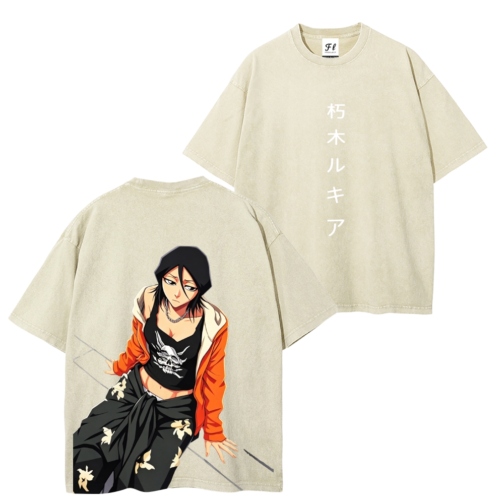 Rukia Kuchiki Printed Unisex Washed T-Shirt | BLEACH
