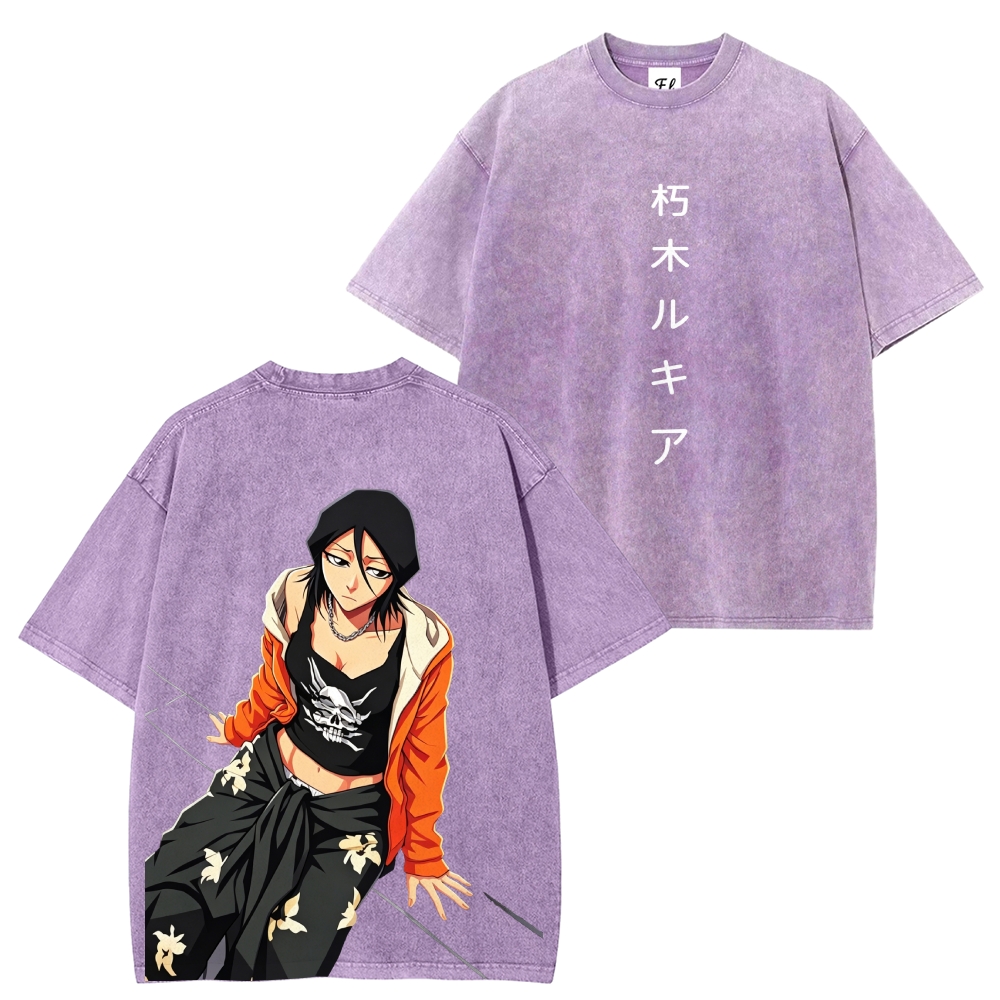Rukia Kuchiki Printed Unisex Washed T-Shirt | BLEACH