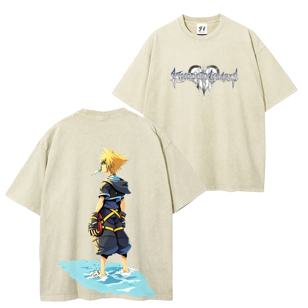 Kingdom Hearts Sora Printed Unisex Washed T-Shirt