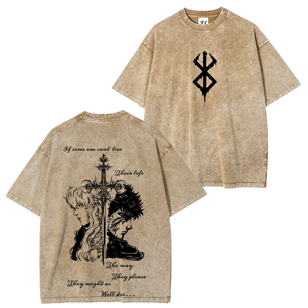Berserk Printed Unisex Washed T-Shirt