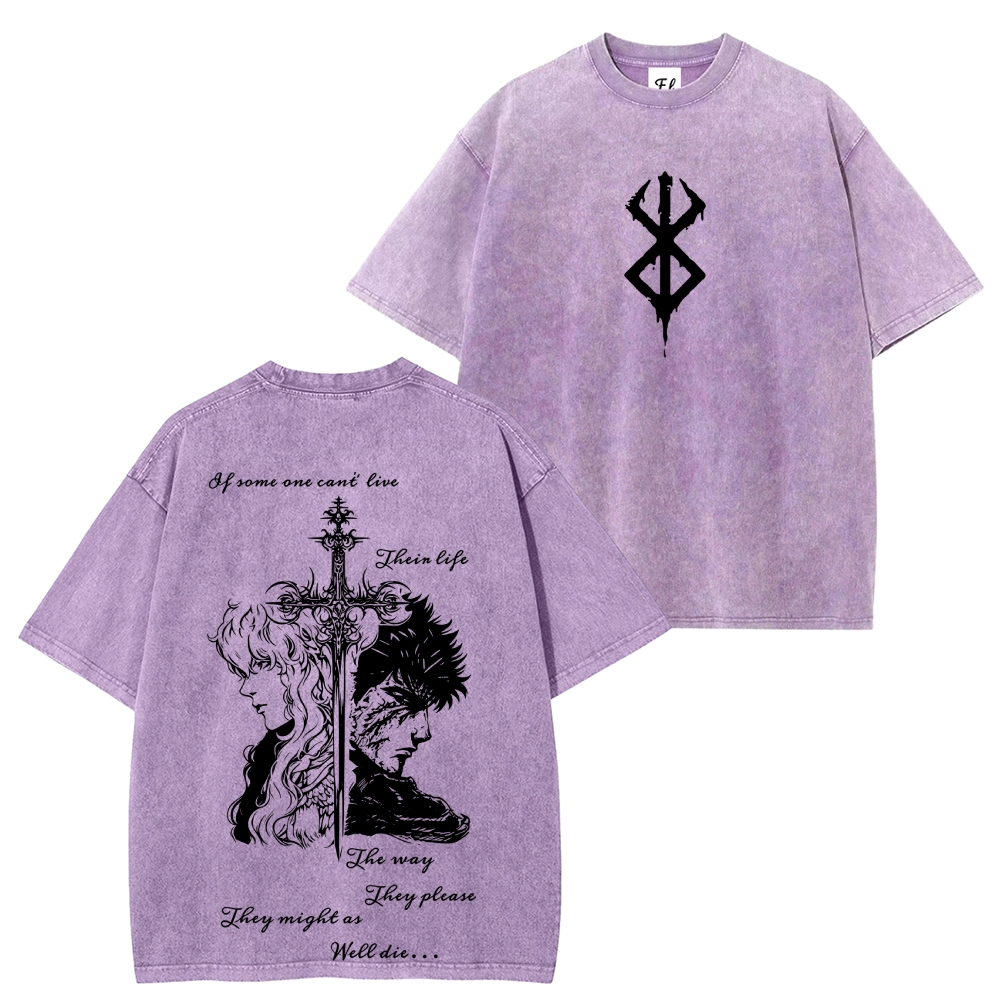 Berserk Printed Unisex Washed T-Shirt