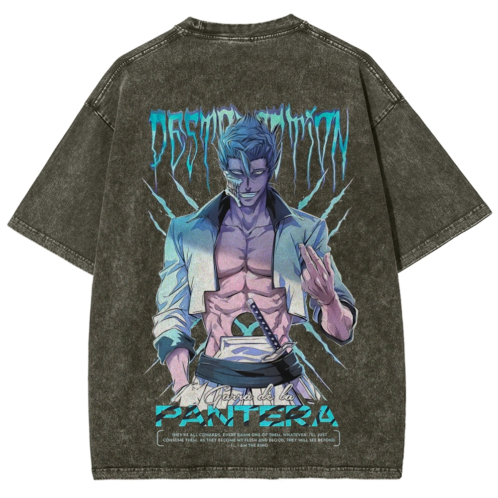 Bleach Printed Unisex Washed T-Shirt