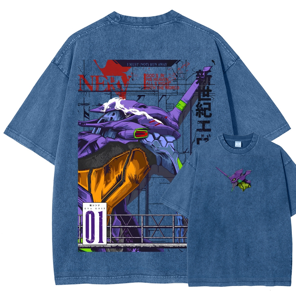 Neon Genesis Evangelion Unisex Fit Washed T-Shirt 2605003361