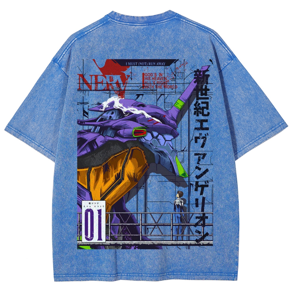 Neon Genesis Evangelion Unisex Fit Washed T-Shirt 2605003361