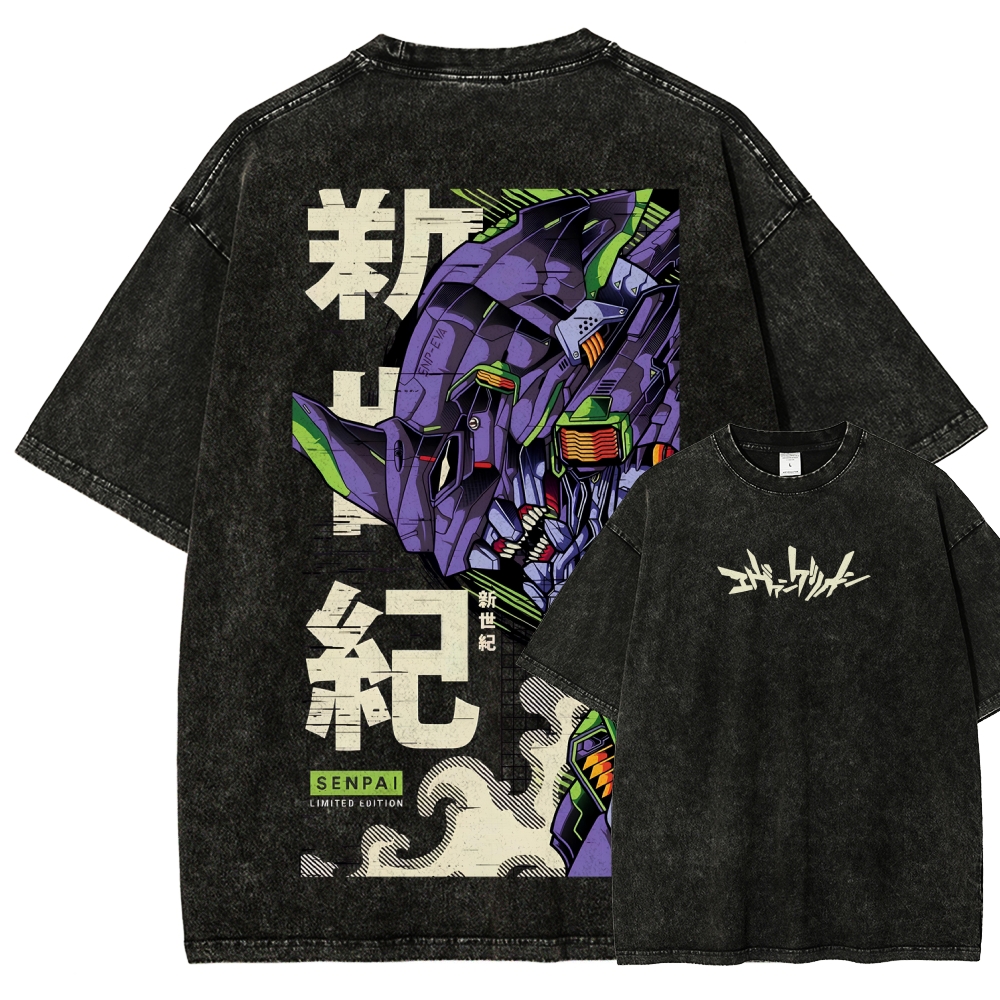 Neon Genesis Evangelion Unisex Fit Washed T-Shirt 2605003372