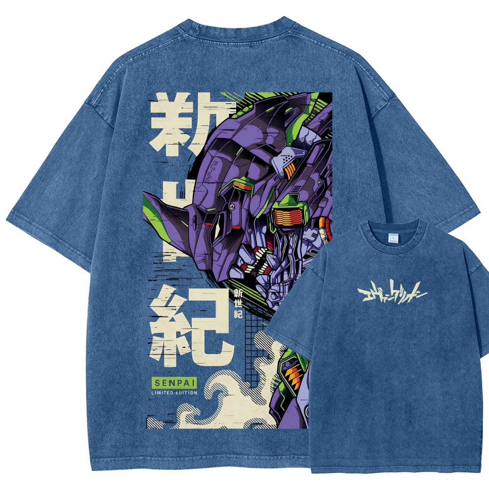 Neon Genesis Evangelion Unisex Fit Washed T-Shirt 2605003372