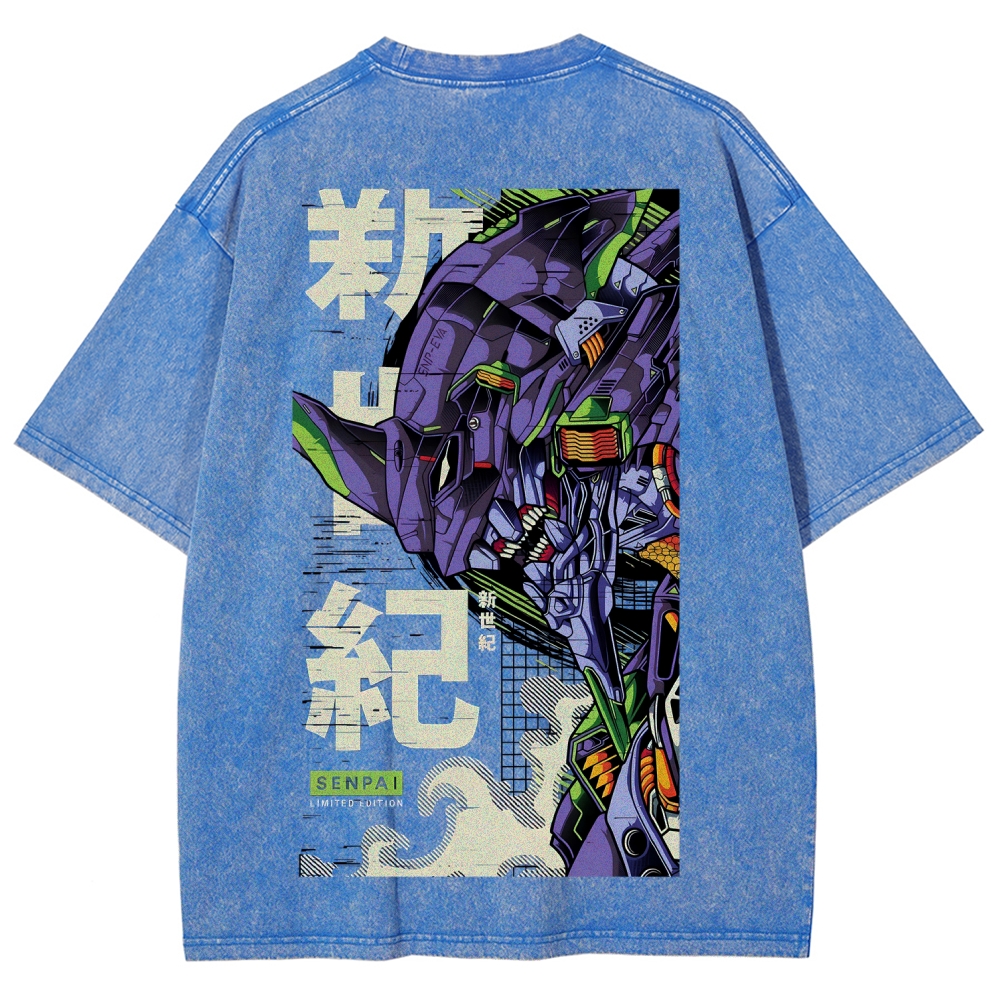 Neon Genesis Evangelion Unisex Fit Washed T-Shirt 2605003372