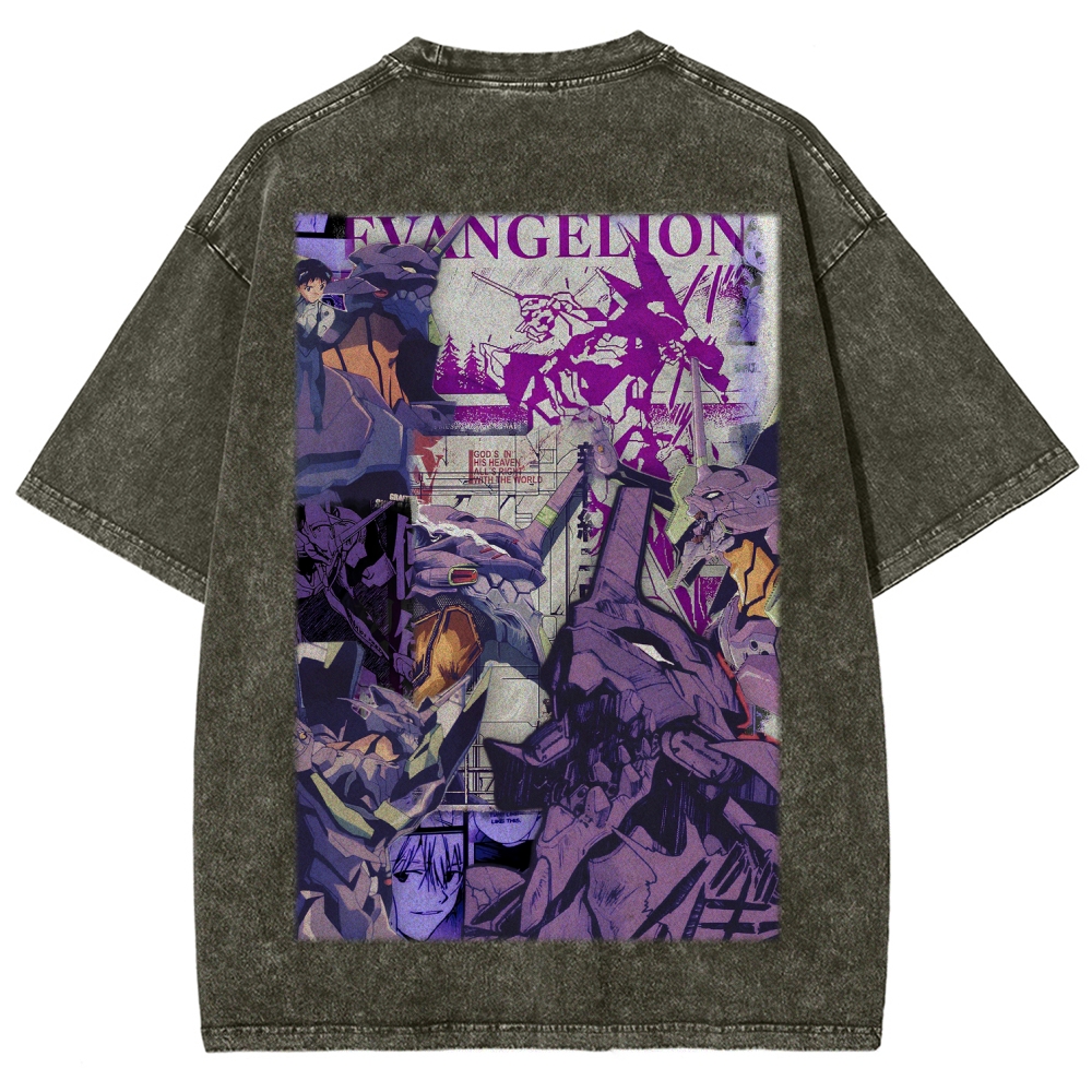 Neon Genesis Evangelion Unisex Fit Washed T-Shirt 2605003395