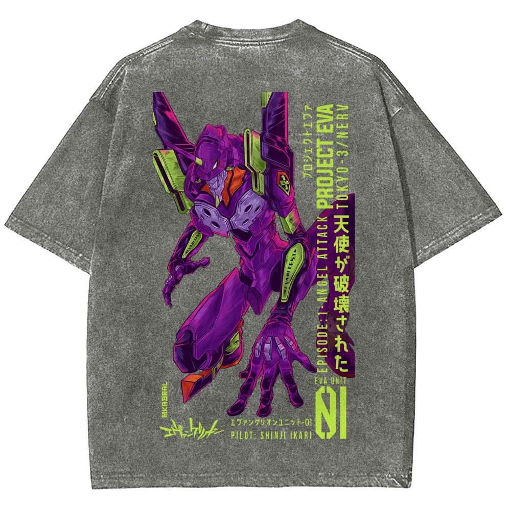 Neon Genesis Evangelion Unisex Fit Washed T-Shirt 2605003416