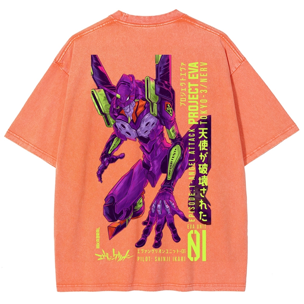 Neon Genesis Evangelion Unisex Fit Washed T-Shirt 2605003416