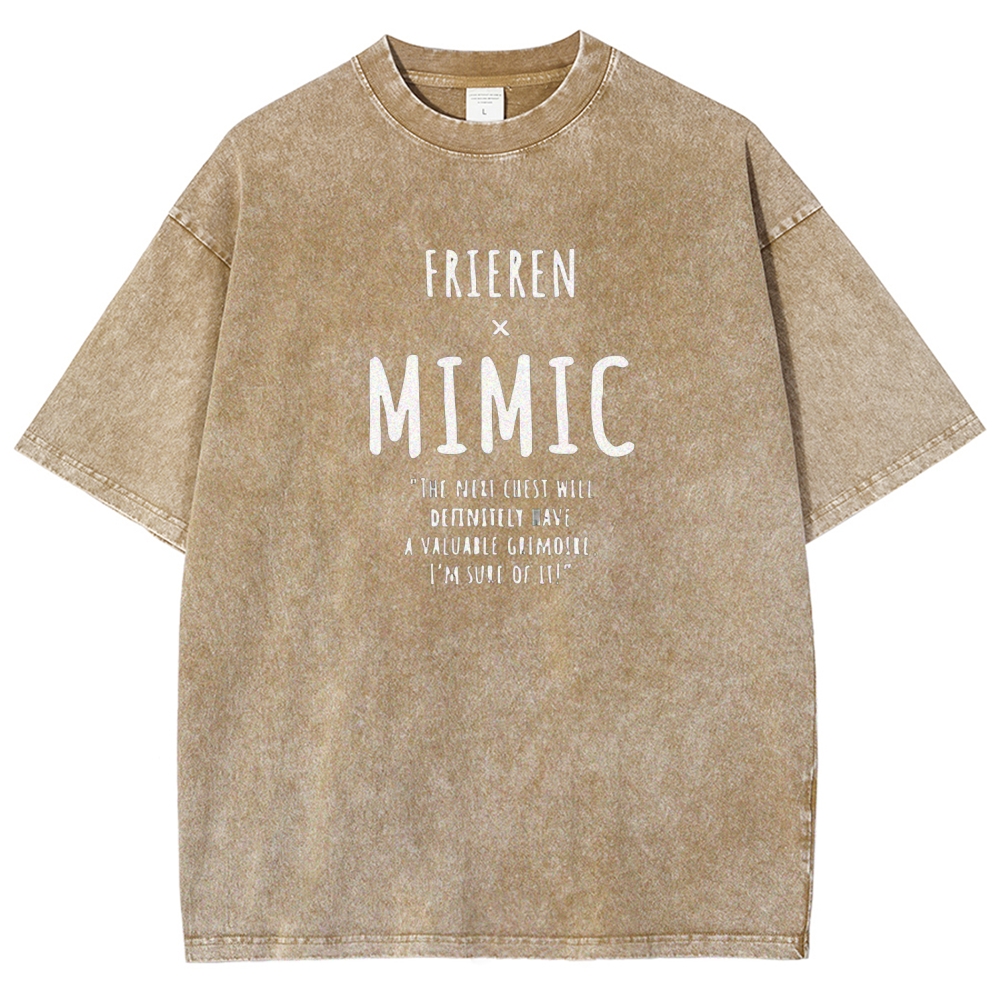Frieren x Mimic  Printed Unisex Washed T-Shirt