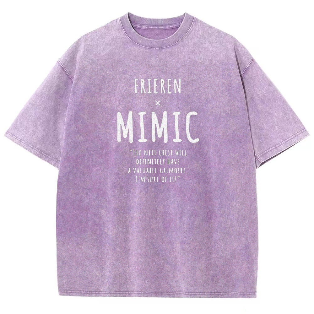Frieren x Mimic  Printed Unisex Washed T-Shirt