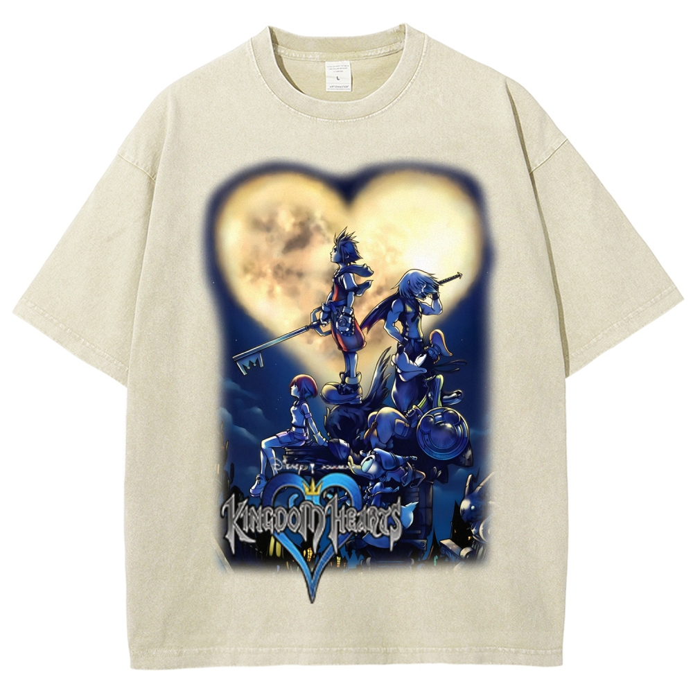 Kingdom Hearts Printed Unisex Washed T-Shirt