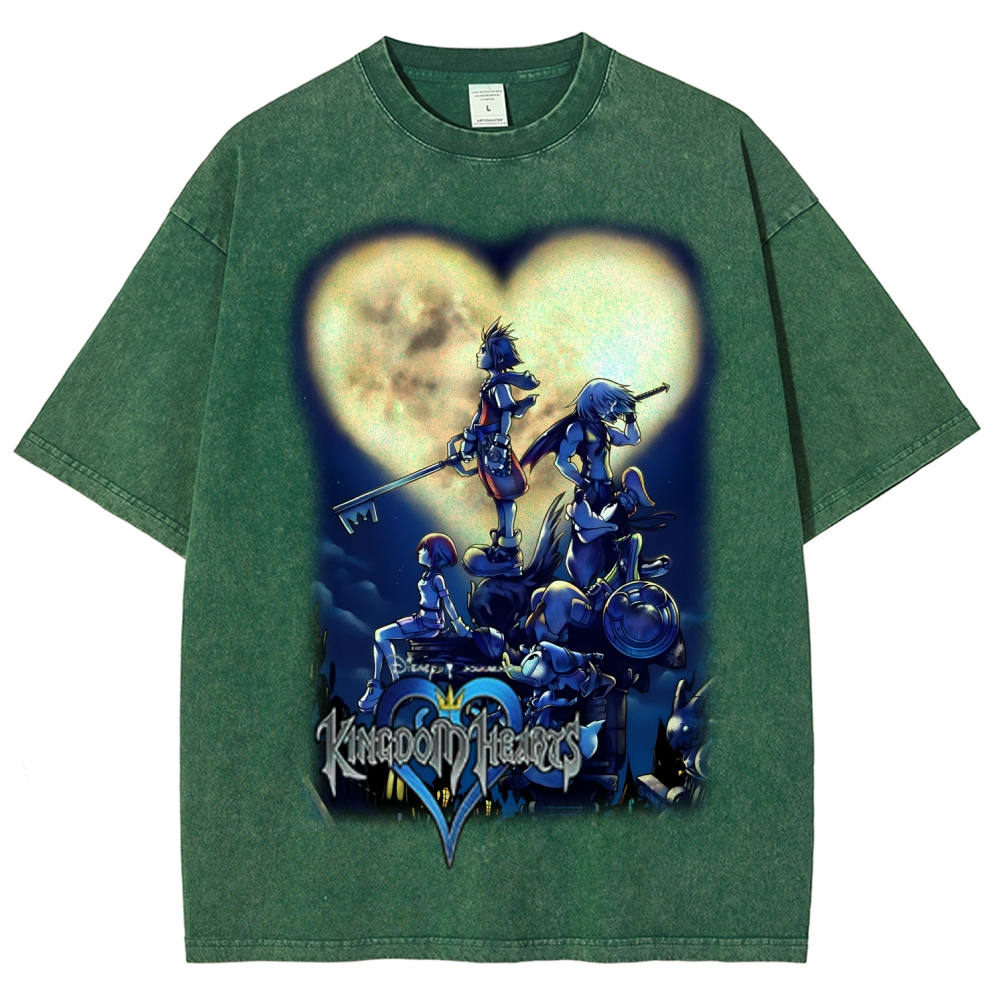 Kingdom Hearts Printed Unisex Washed T-Shirt