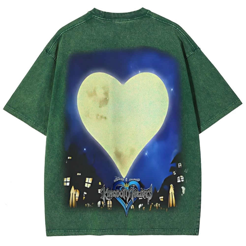 Kingdom Hearts Printed Unisex Washed T-Shirt
