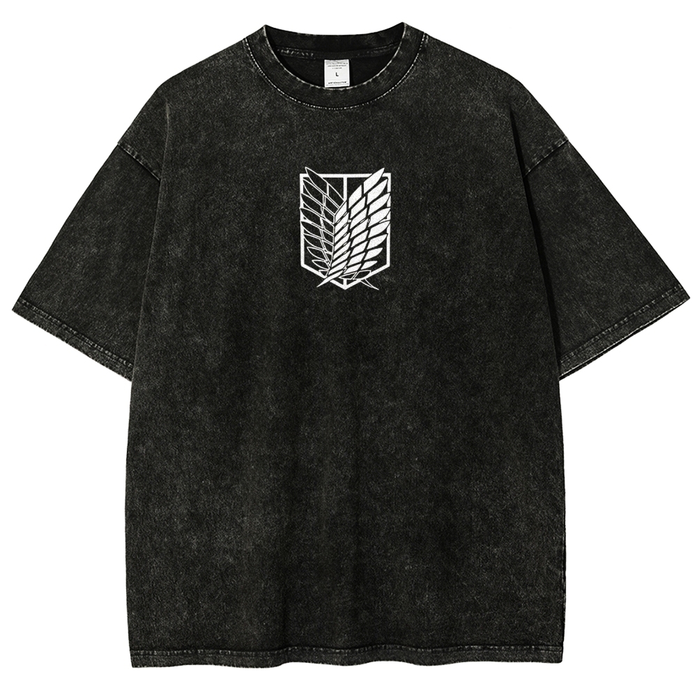 Attack on Titan Eren Yeager Printed Unisex Washed T-Shirt