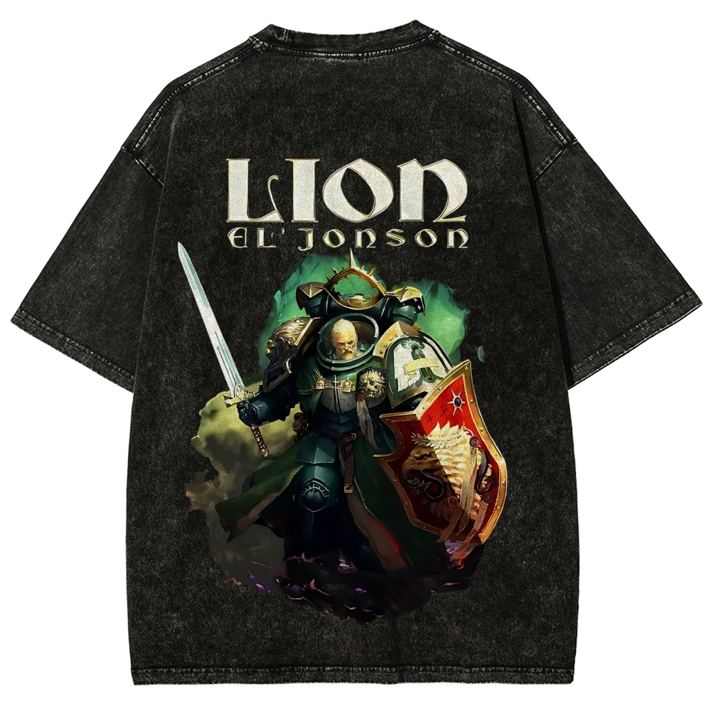 Warhammer 40k Lion El'Jonson Printed Unisex Washed T-Shirt