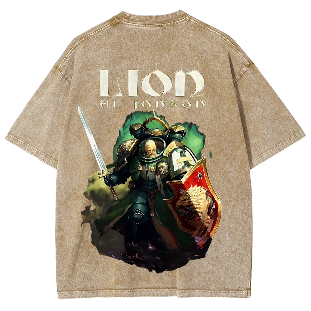 Warhammer 40k Lion El'Jonson Printed Unisex Washed T-Shirt
