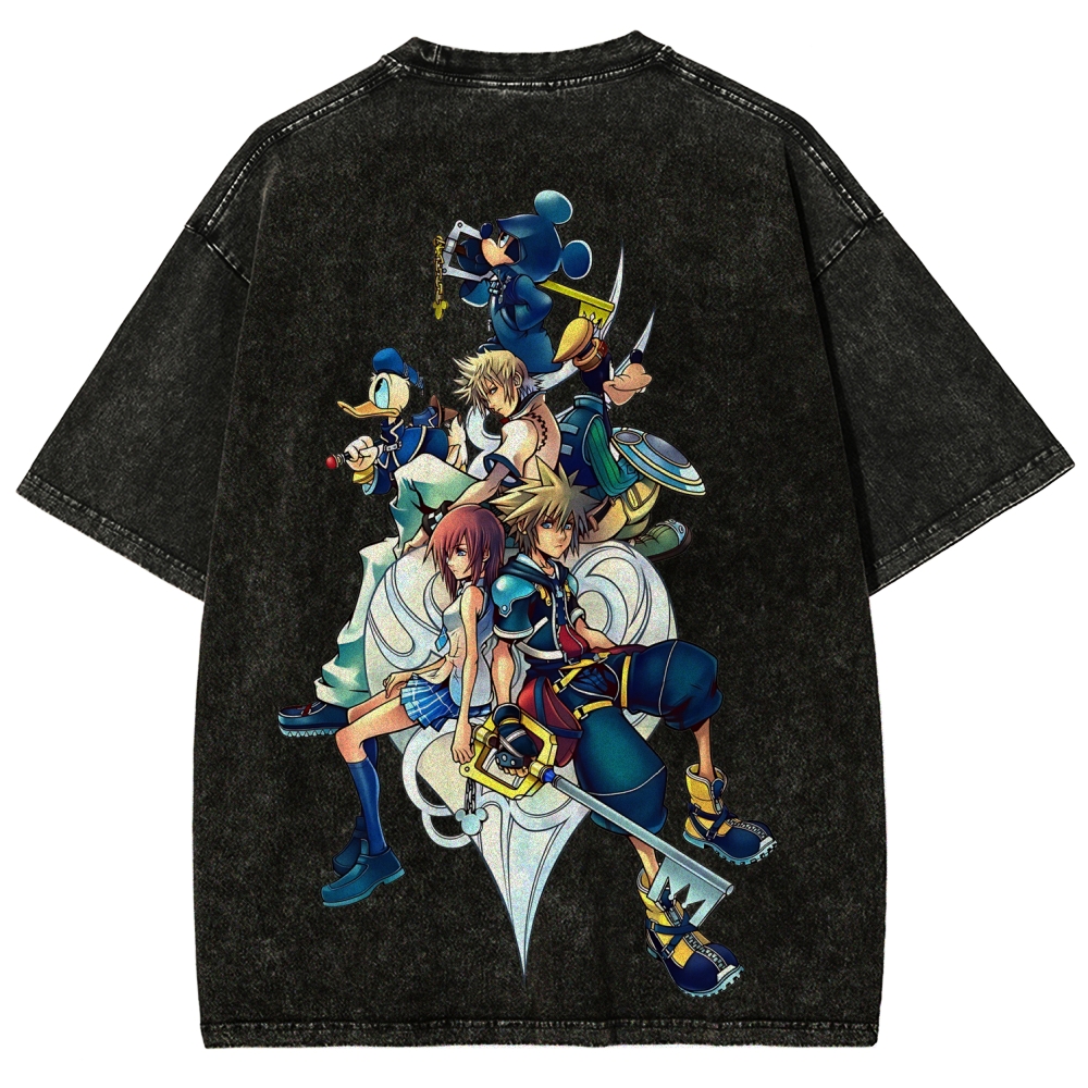 Kingdom Hearts Printed Unisex Washed T-Shirt