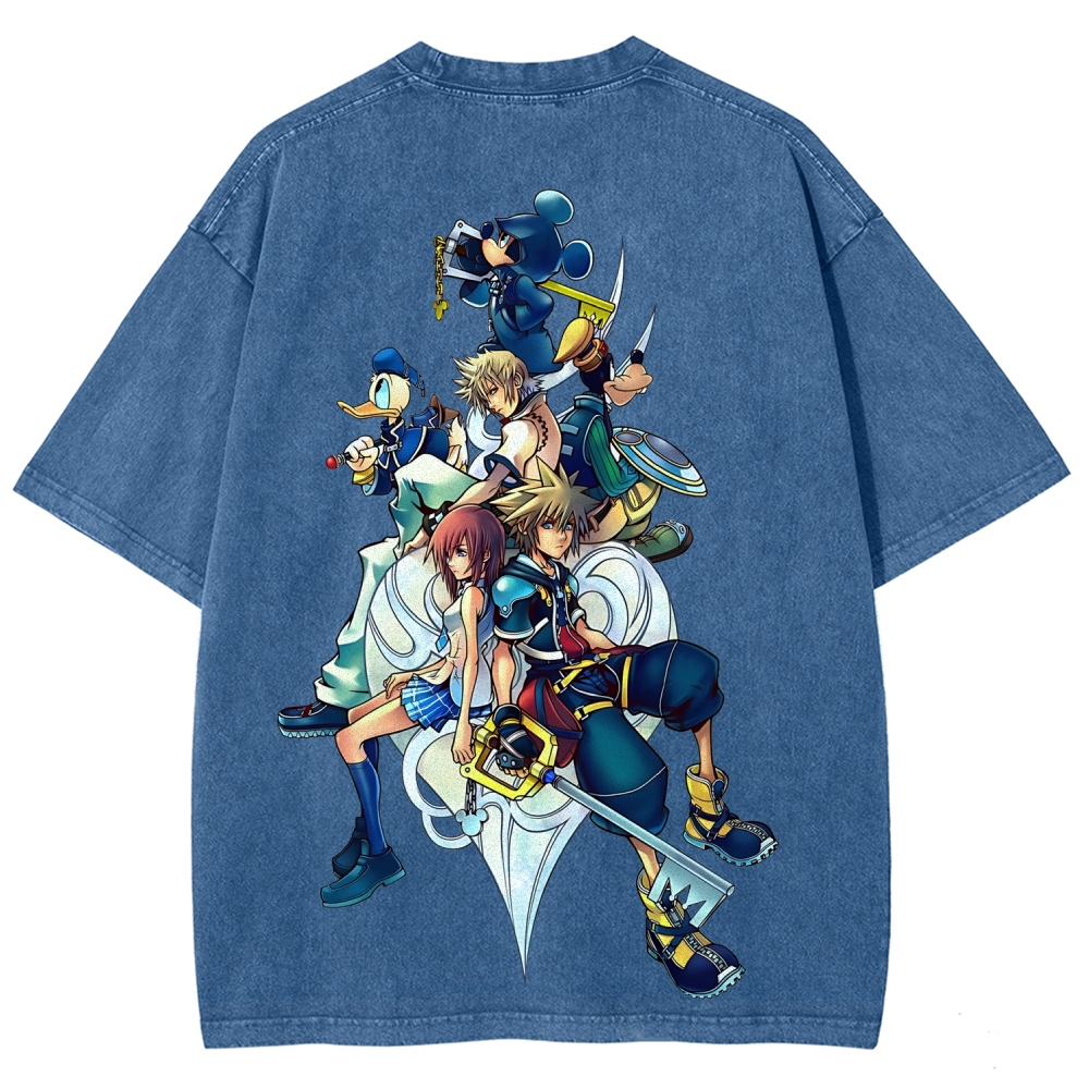 Kingdom Hearts Printed Unisex Washed T-Shirt