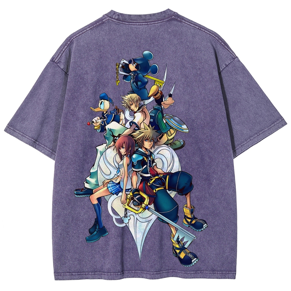 Kingdom Hearts Printed Unisex Washed T-Shirt