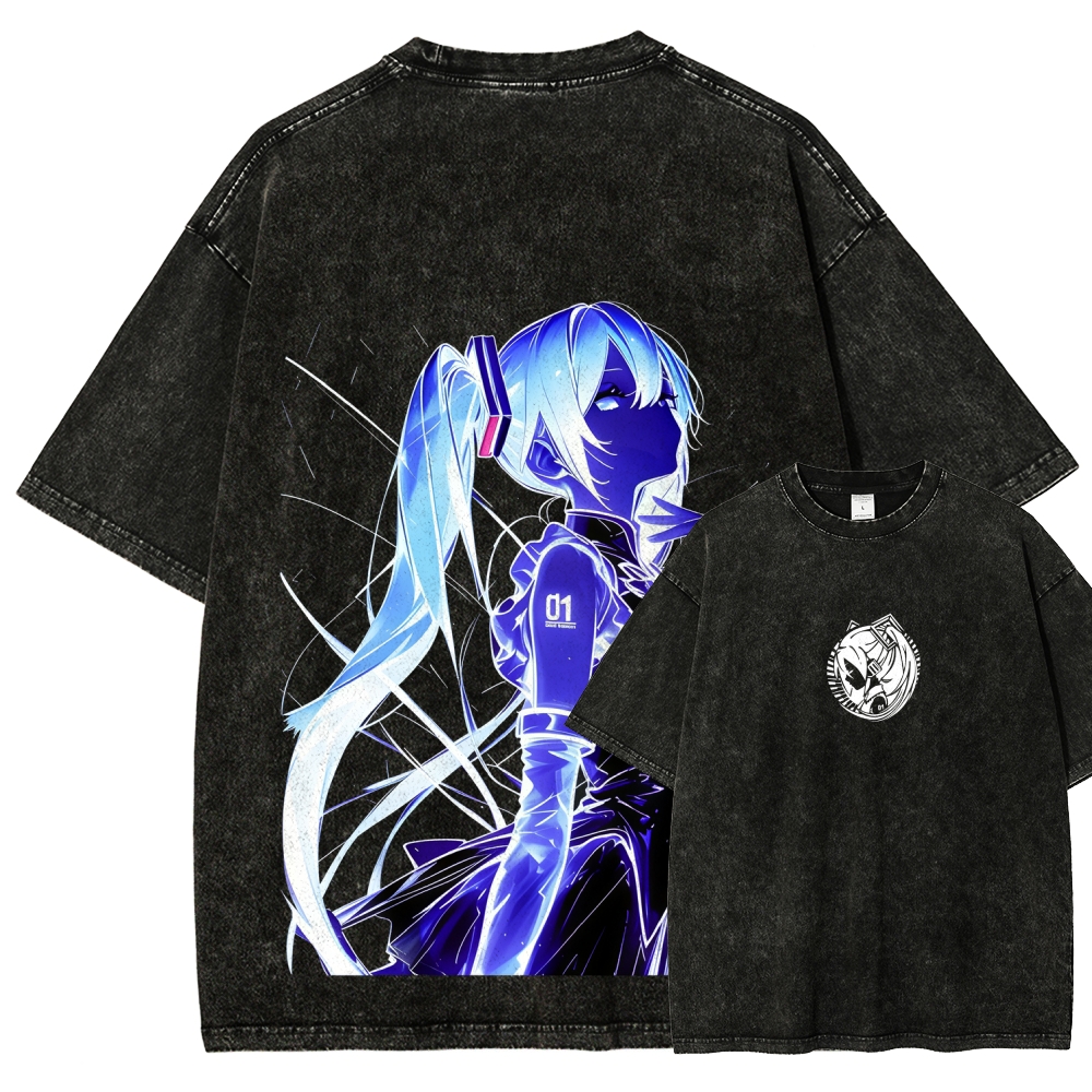 Hatsune Miku Acid  Vintage Unisex Washed T-Shirt