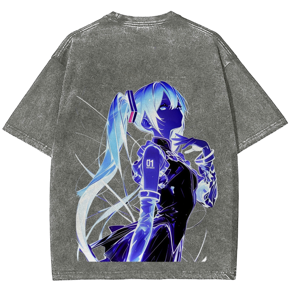 Hatsune Miku Acid  Vintage Unisex Washed T-Shirt