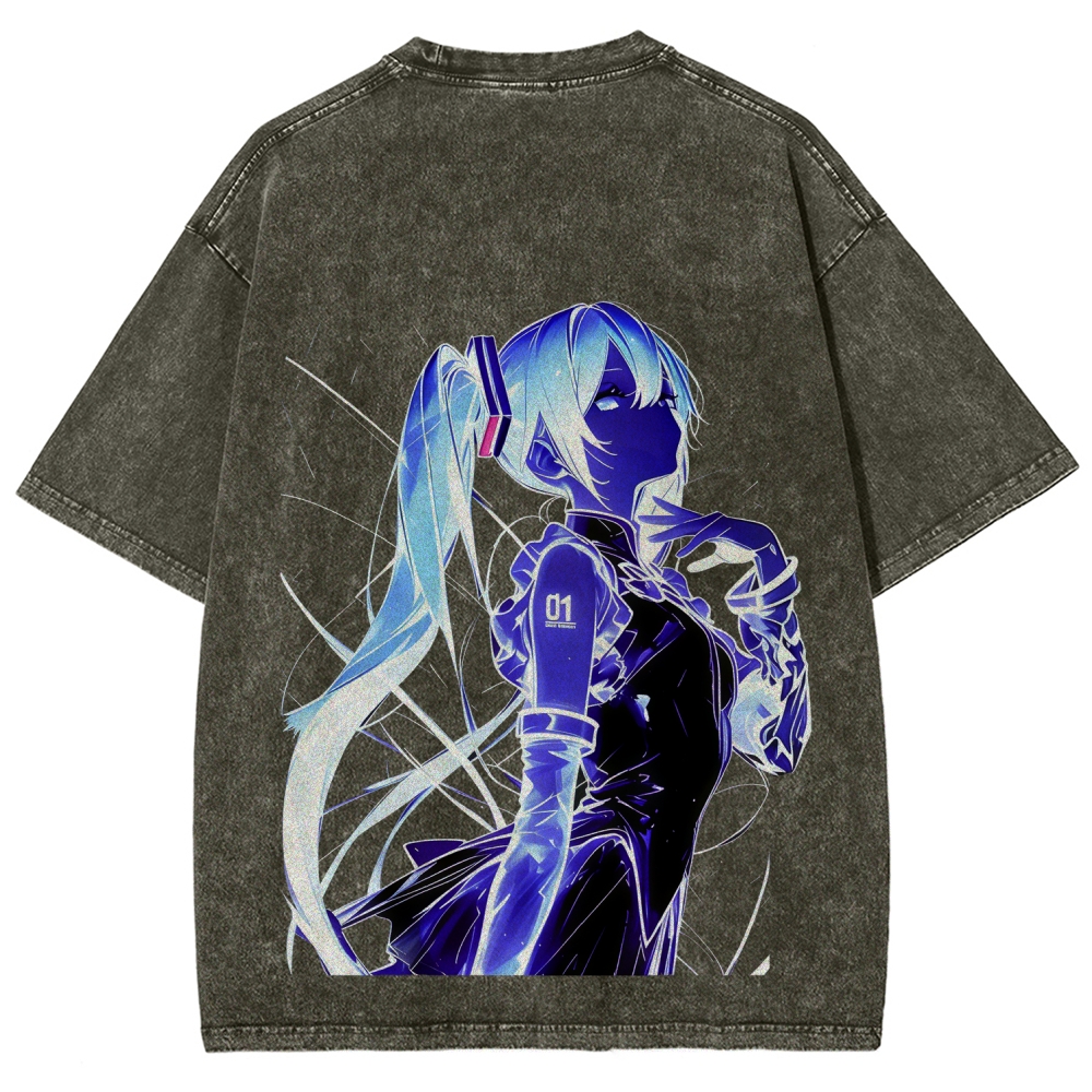 Hatsune Miku Acid  Vintage Unisex Washed T-Shirt