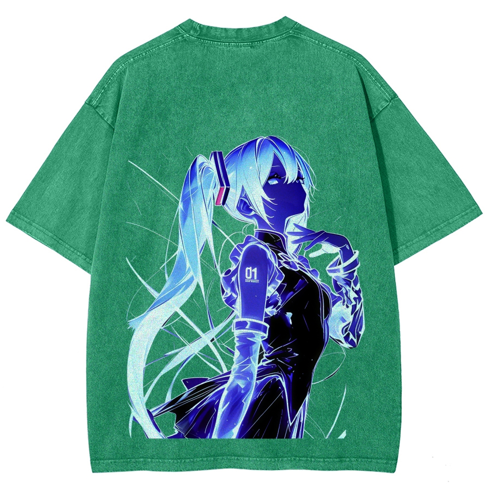 Hatsune Miku Acid  Vintage Unisex Washed T-Shirt