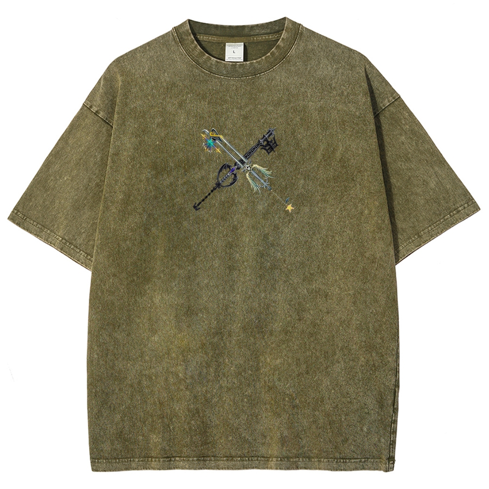 Kingdom Hearts Roxas Printed Unisex Washed T-Shirt