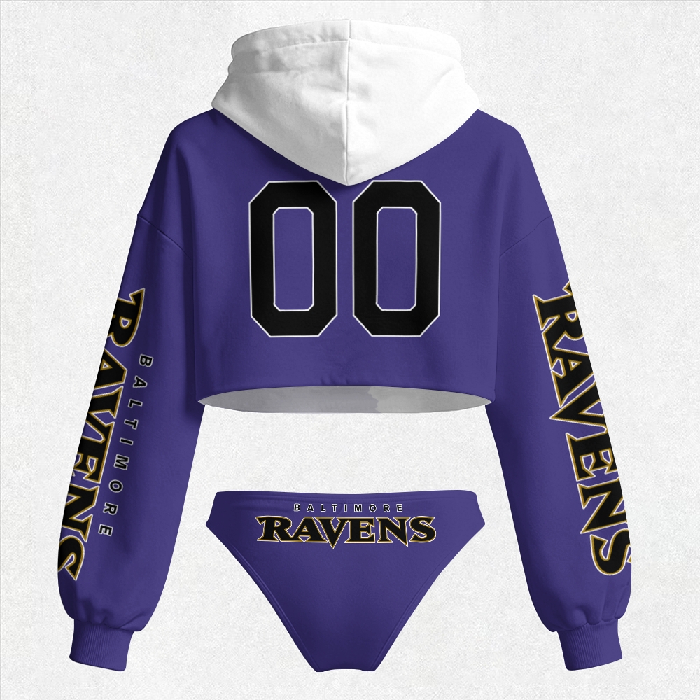 Baltimore Ravens Women's Hooded Thicken Suit Set 2605017324