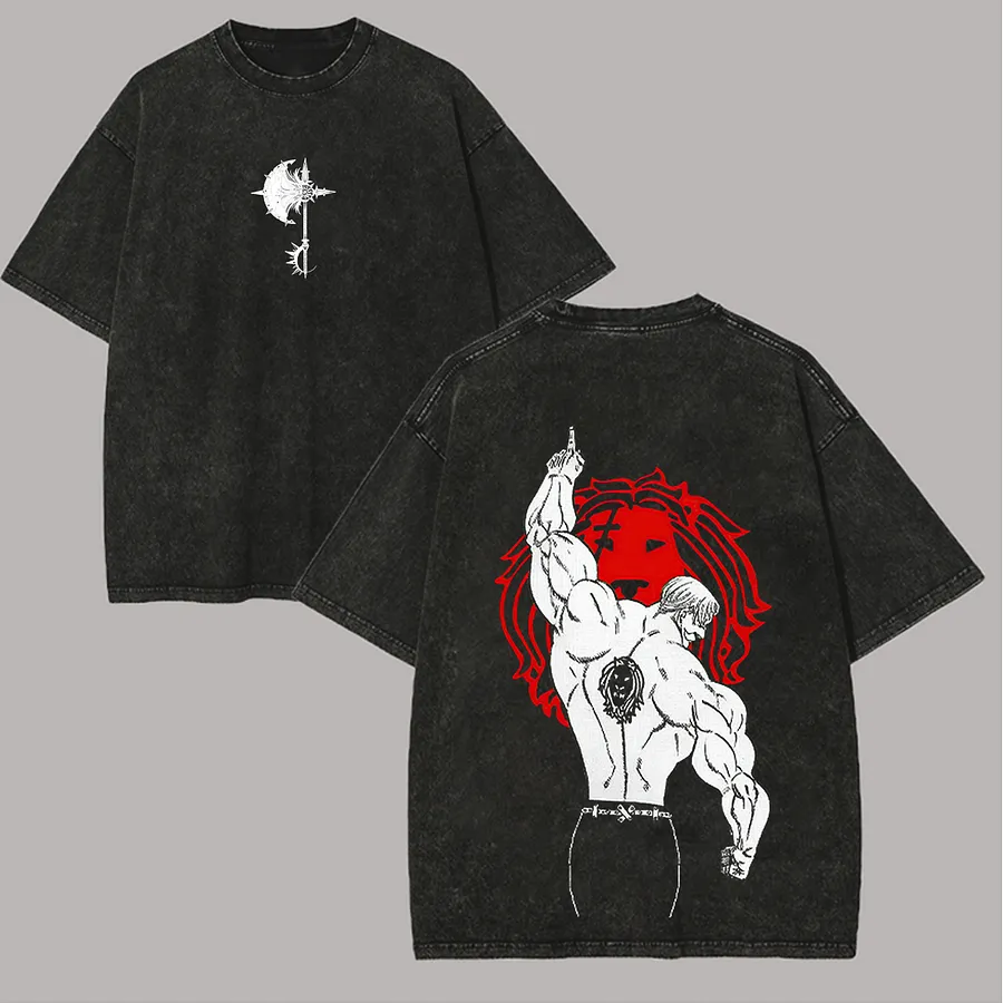 Escanor X The Seven Deadly Sins Anime Vintage Washed Tee