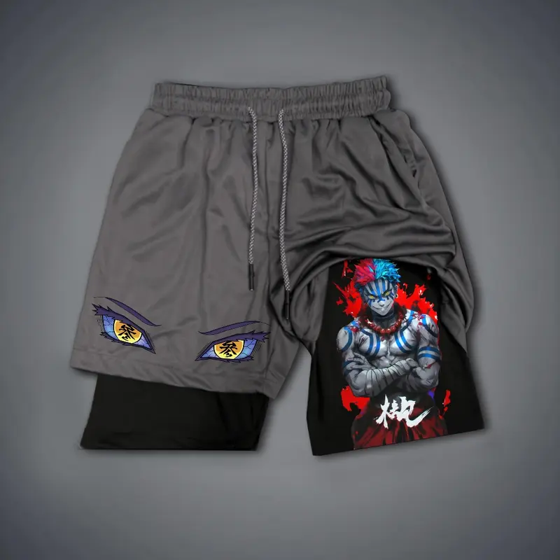 Demon Slayer Akaza  Print Men's Fitness Shorts