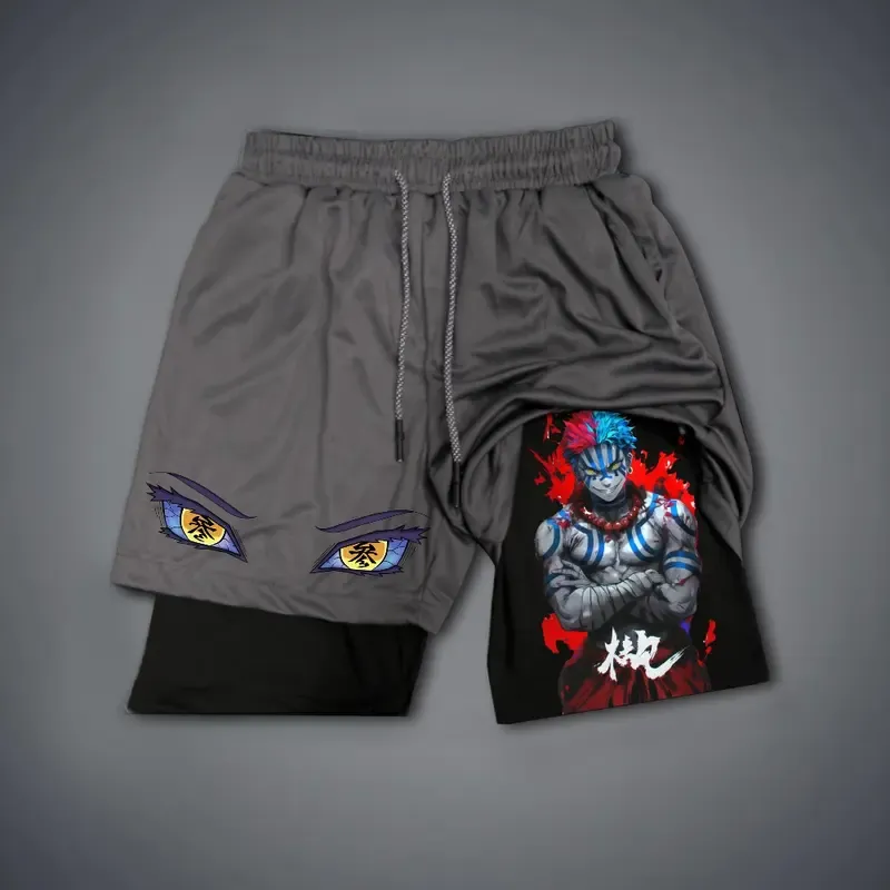 Demon Slayer Akaza  Print Men's Fitness Shorts