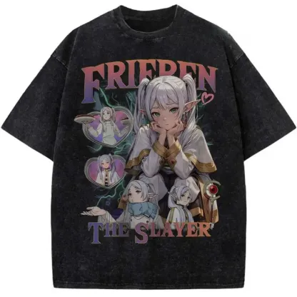Frieren Printed Unisex Washed T-Shirt