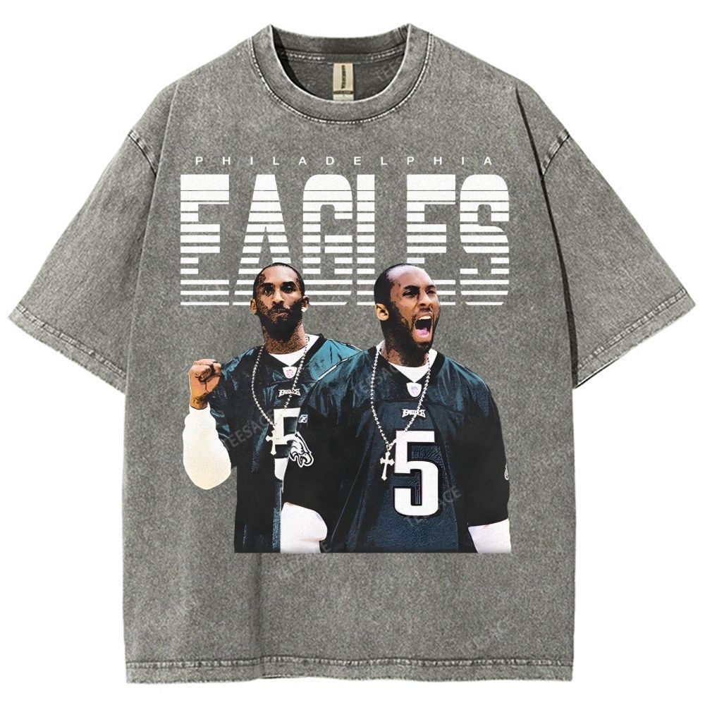 VINTAGE Unisex-Adult TEE | EAGLES KOBE Classic Washed Denim