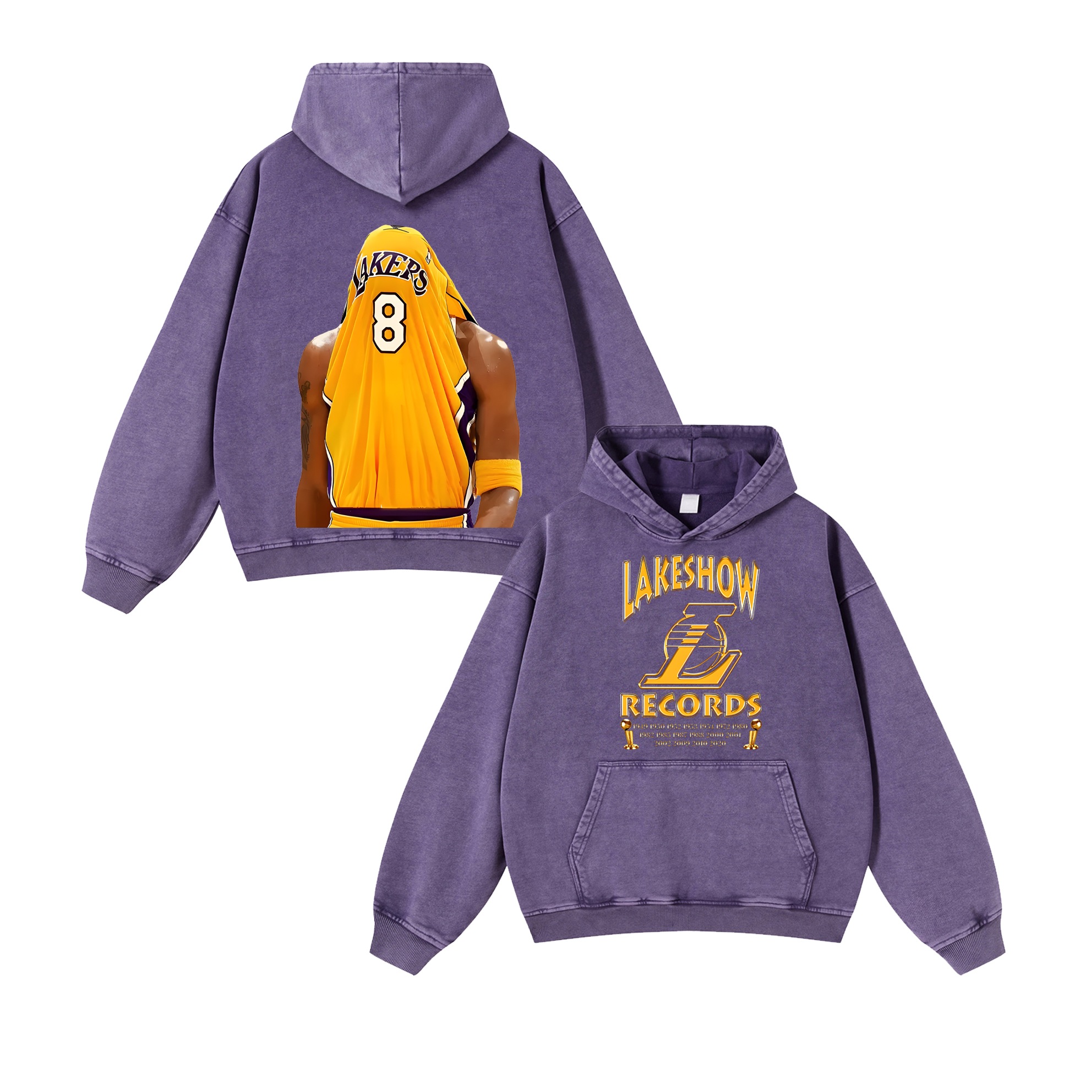 Casual Washed Hoodie Kobe Bryant