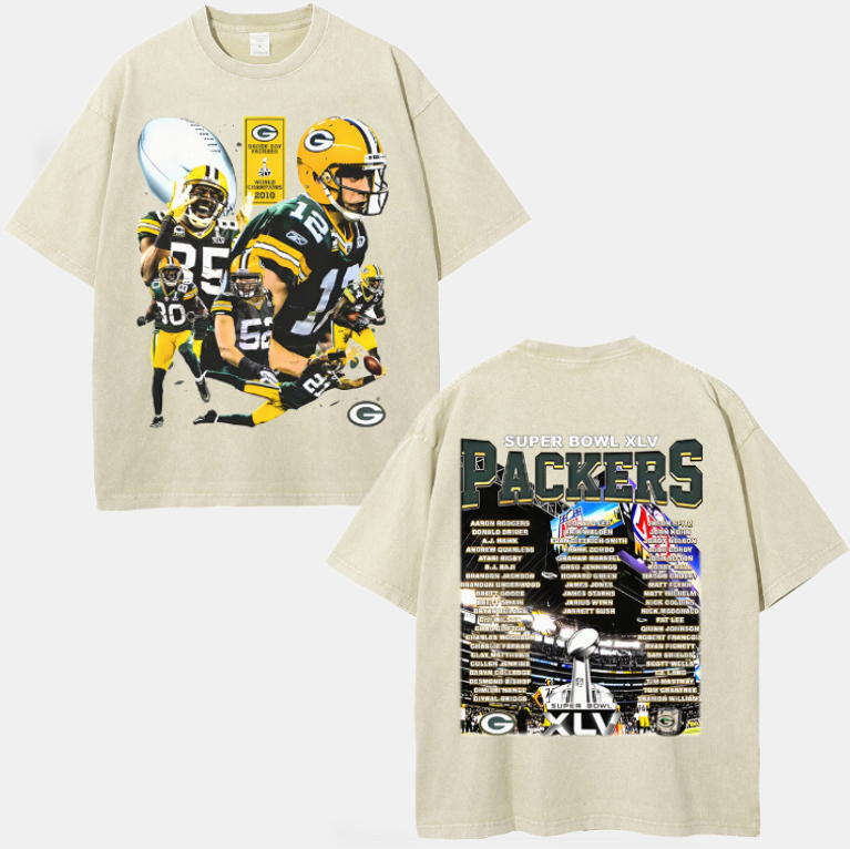 Unisex-Adult Ultra Cotton Washed T-Shirt Graphic SUPER BOWL XLV CHAMPS