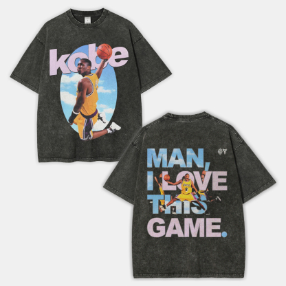 Unisex-Adult Ultra Cotton Washed T-Shirt Graphic KOBE BRYANT LOVE THIS GAME TEE