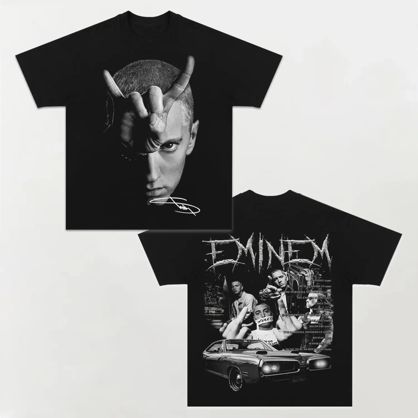 Unisex-Adult Ultra Cotton Washed T-Shirt Graphic EMINEM TEE
