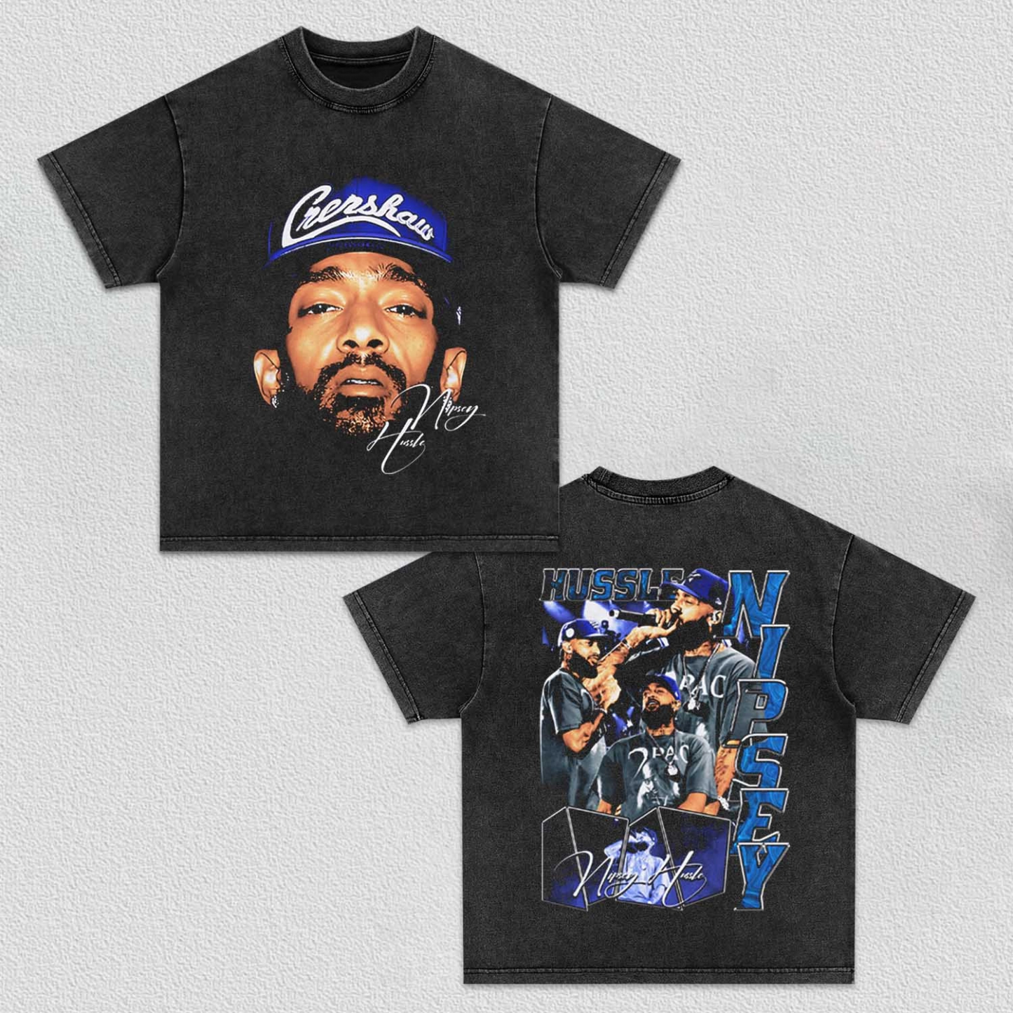 Unisex-Adult Ultra Cotton Washed T-Shirt Graphic Hussle & Motivate TEE